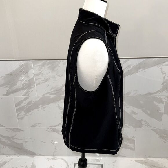 Weekends by Chico's  Size 1 (M) Black Sleeveless Full Zip Vest Unlined Jacket - Picture 4 of 6